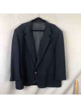 Talbot Jaimes Blazer Mens 52 Long Blue Wool Gold Button Sport Coat USA Classic